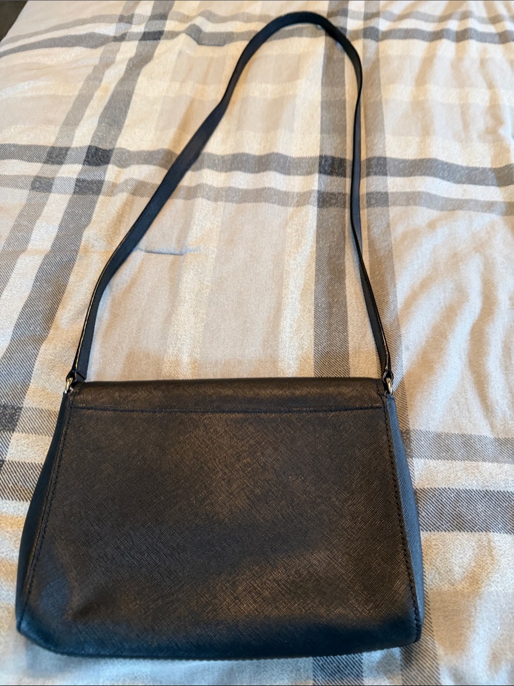 kate spade black leather crossbody with gold logo - Picture 2 of 5